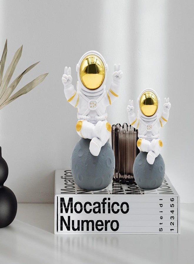 Oooct Astronaut Statue Decor, Resin Spaceman Figurine Decorations, Cute Mini Space Figure Ornament, Abstract Aesthetic Decorative Sculpture for Home Office Desk Shelf Tabletop - 2.9 Inch - Image 4